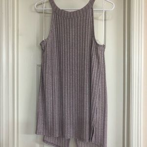 Light purple Split Back Knit Top